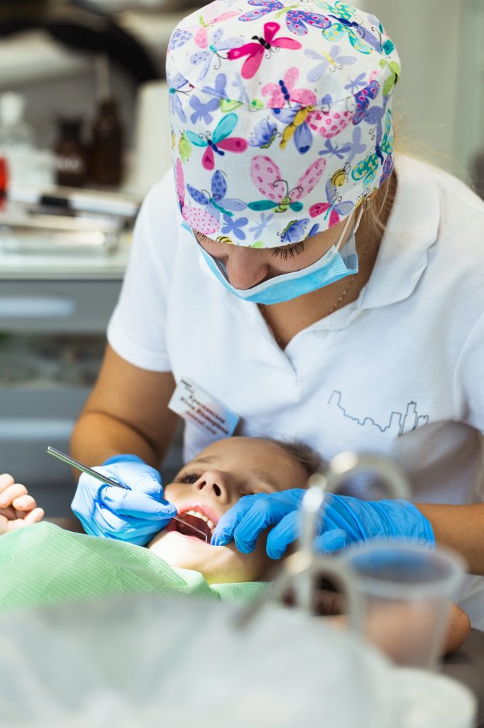 Child to the dentist. Child in the dental chair dental treatment