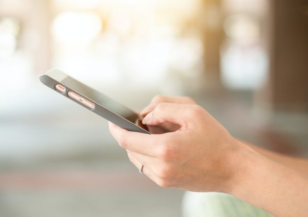 Woman touch on phone